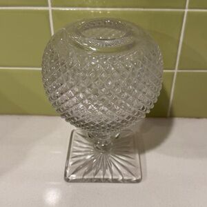 Westmoreland English Hobnail Clear Glass Ivy Ball Vase